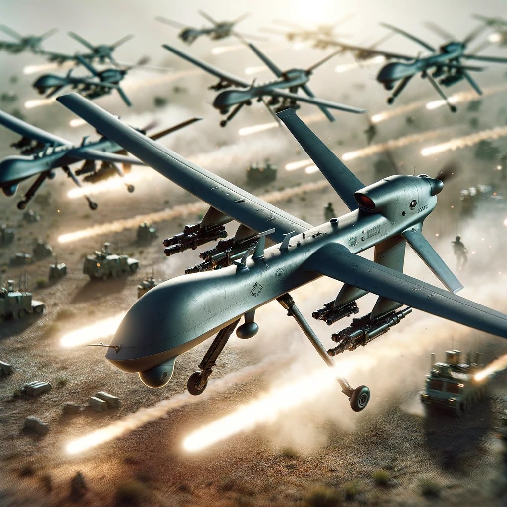 enjambre de drones militares
